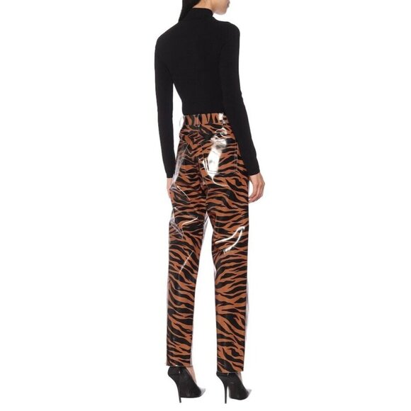 Kwaidan Editions Tiger Print Vinyl straight leg high rise pants 36 - Picture 3 of 9